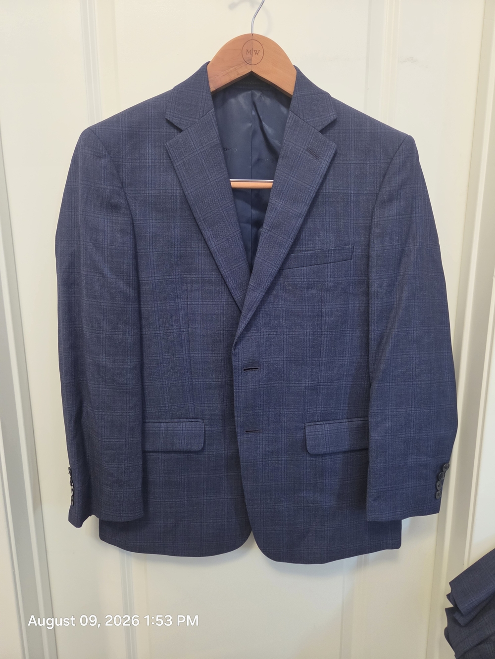 Calvin Klein Men’s 2-Piece Plaid Suit - Blue / Navy